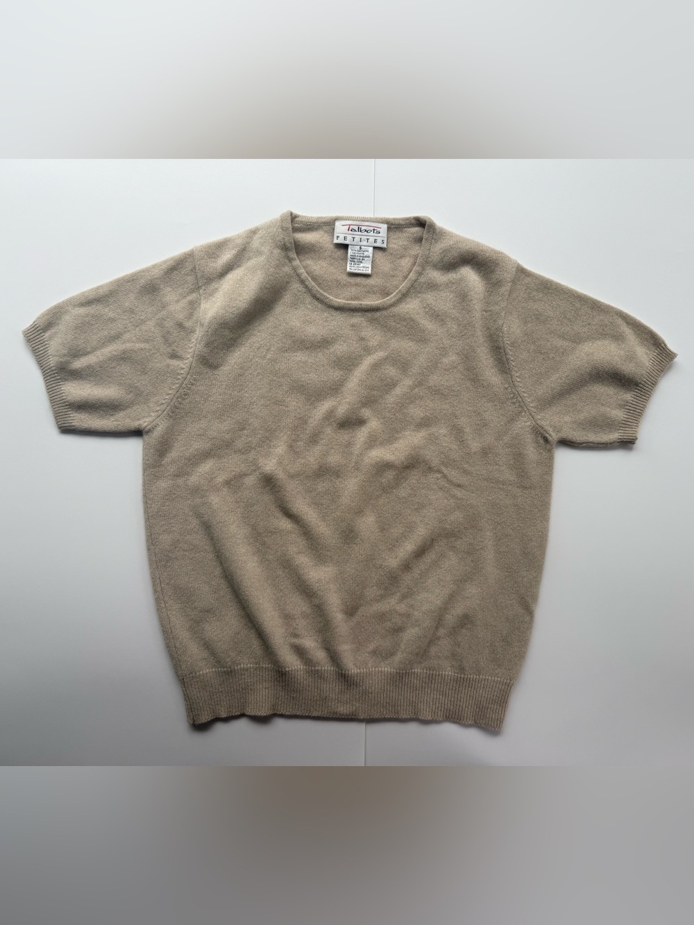 vintage Talbots Petites short-sleeved sweater, made from 100% cashmere S